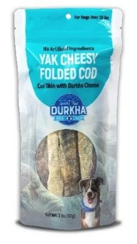 1ea 3oz Durkha Yak Cheesy Folded Cod - Treats